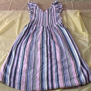 Striped Pink and Blue Kids Dress size 12 open back